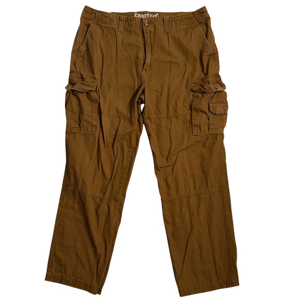 Guide Gear Mens Brown Cargo‎ Pants Size W38 L30 100% Cotton Utility Workwear
